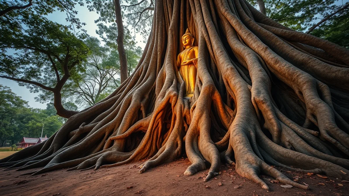 Wat Mahathat (Buddha in Tree Roots) – Bild 1